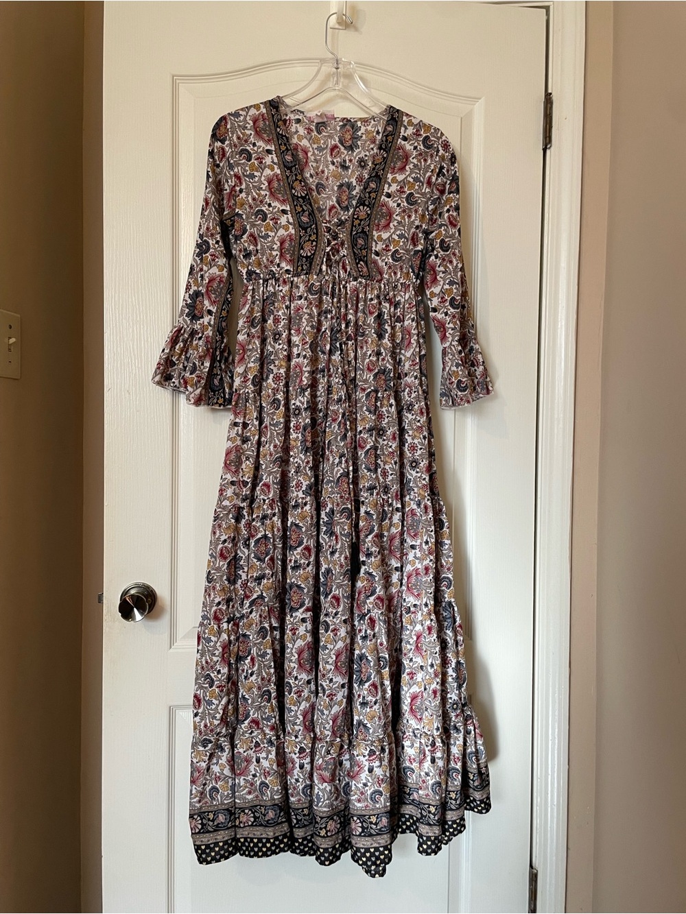 Anthropologie Boemo Boho Floral Maxi Dress Size M Western Prairie Renaissance - Picture 8 of 10